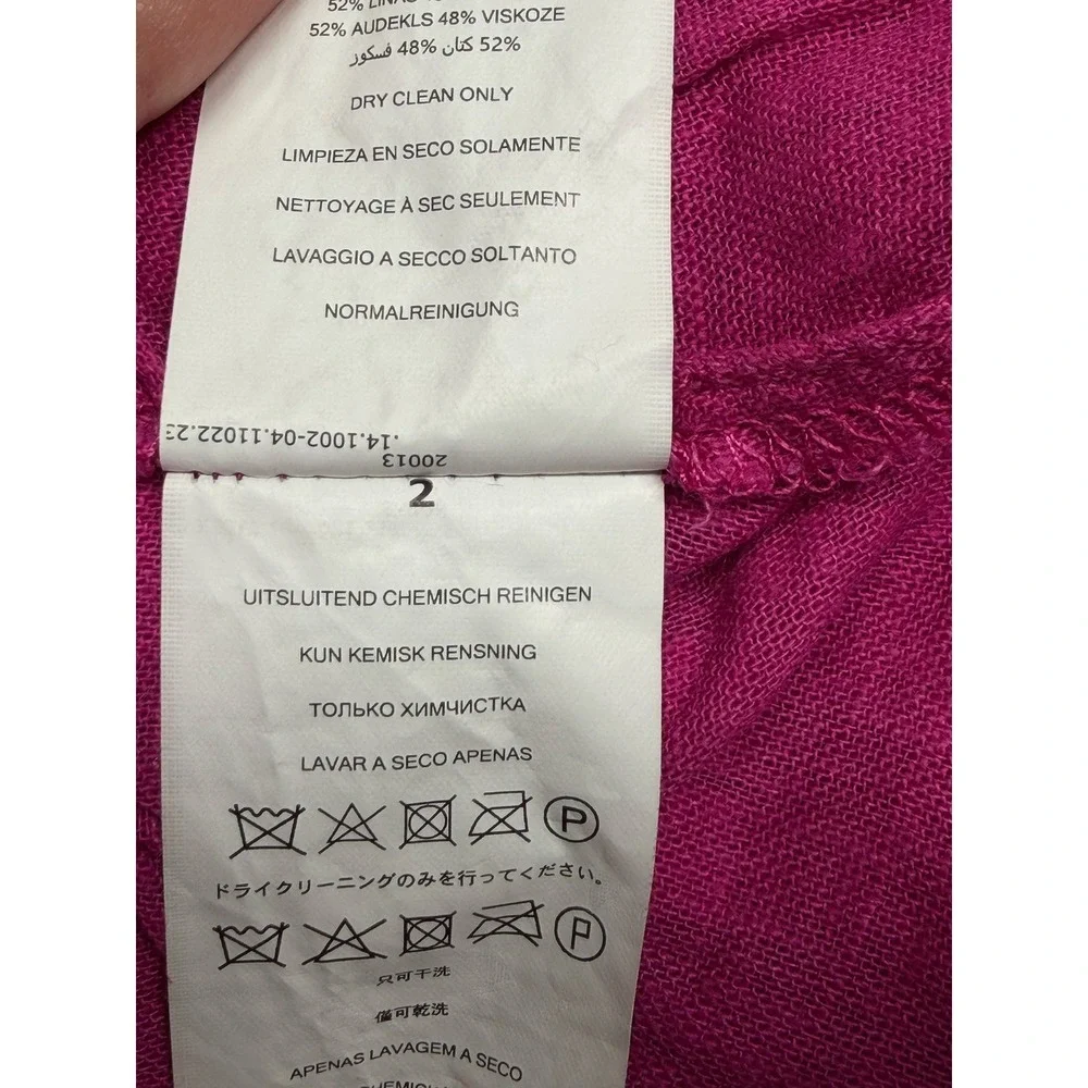 Michael Kors Top Women 3X Pink Button Up Summer Linen Blend Casual V-Neck Travel